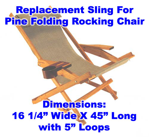 Pine Folding Rocking Chair Replacement Sling With Pillow