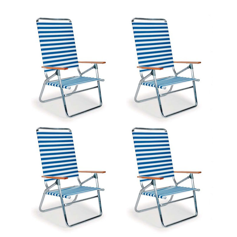 High Boy Folding Beach Chair by Telescope - Set of 4