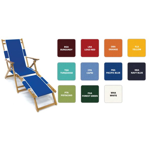 Frankford Umbrellas Oak Wood Beach Lounge Chair with Footrest