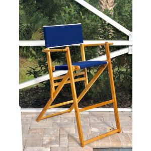 Oak Folding High Deck Chair