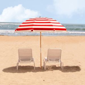 Frankford Commercial Umbrella 7.5 ft. with Marine or Vinyl Fabric and Wood Pole (Valance/No Vent)