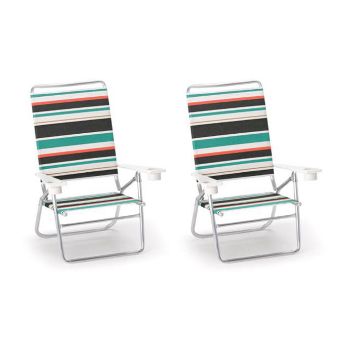 High Boy Beach Chair with MGP Arms and Cupholders  - Set of 2